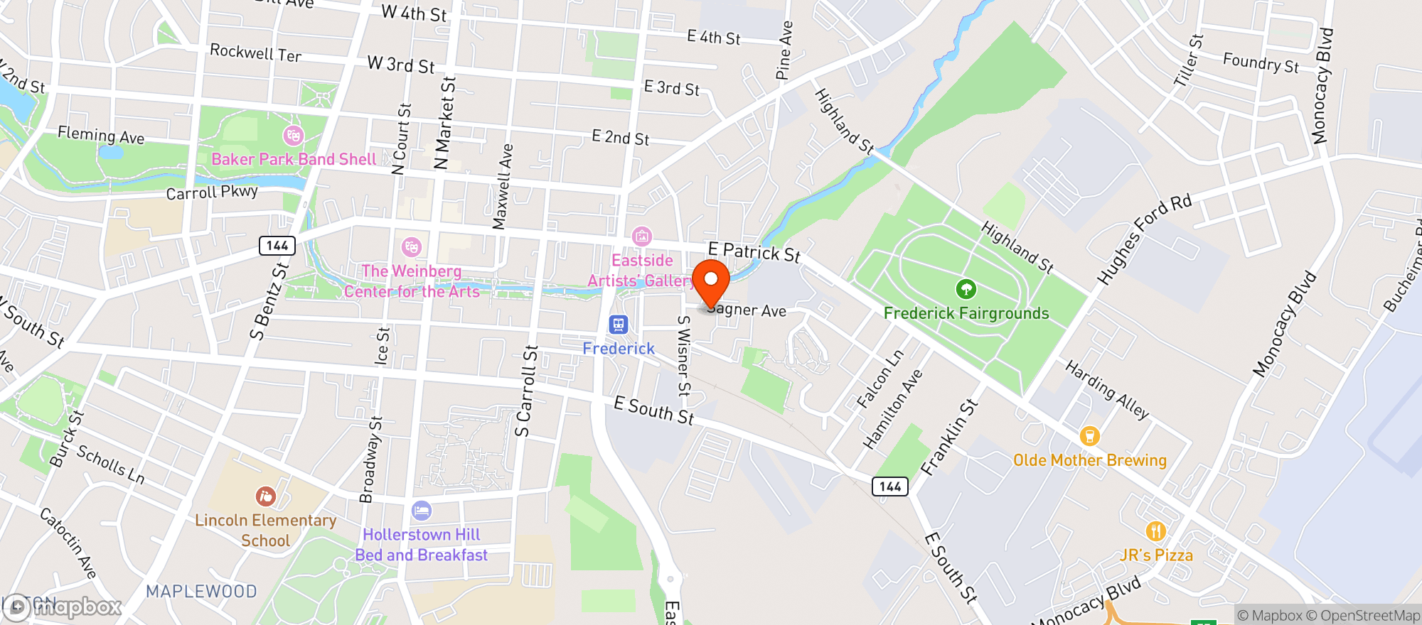 Map showing Attaboy Beer Company