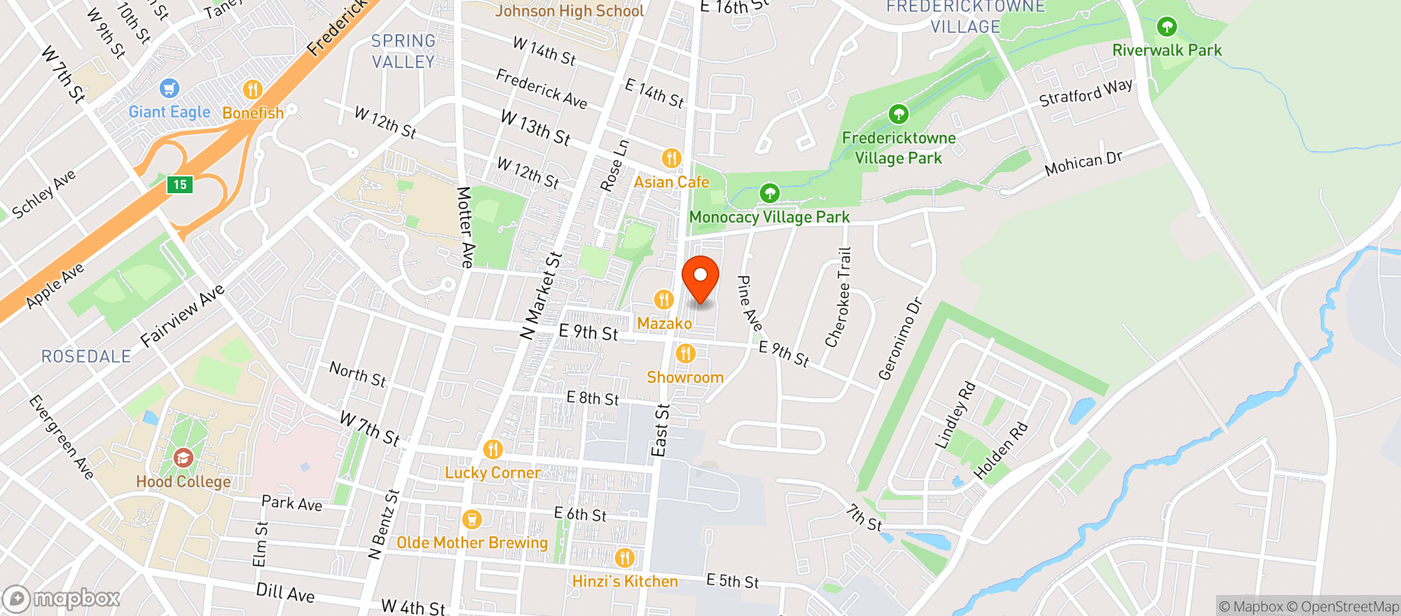 Map showing Oscars Alehouse