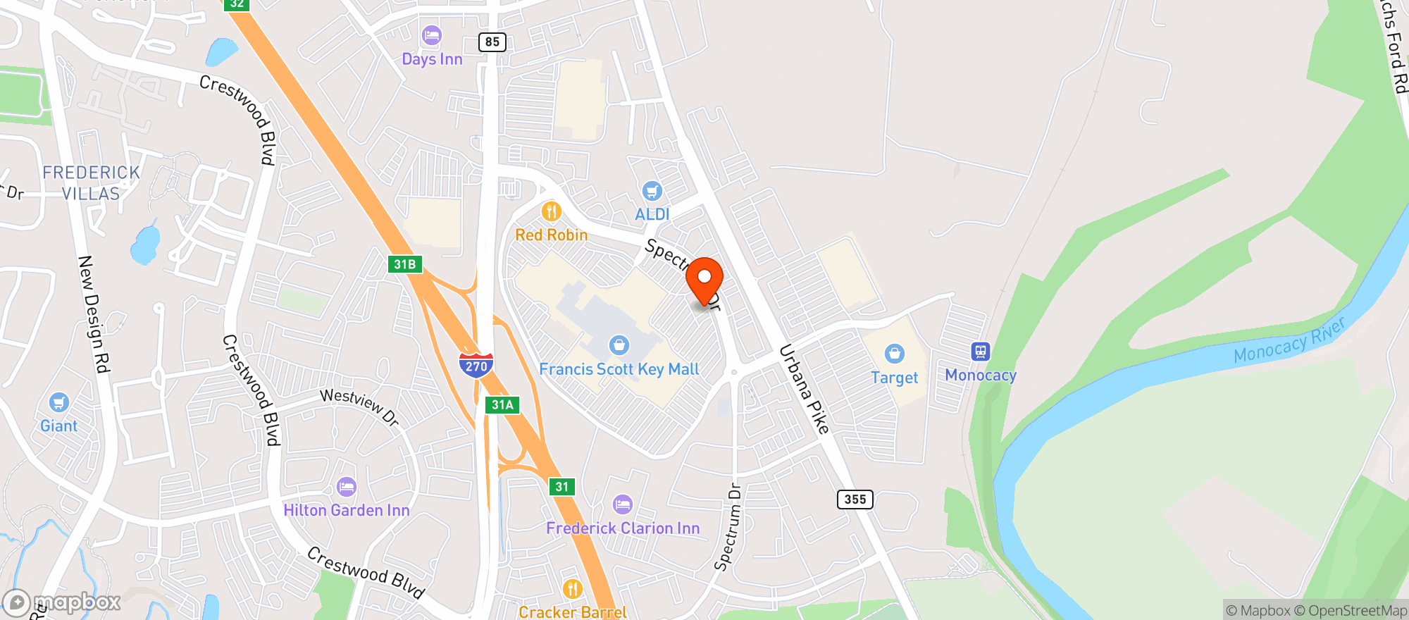 Map showing Bjs Restaurant & Brewhouse
