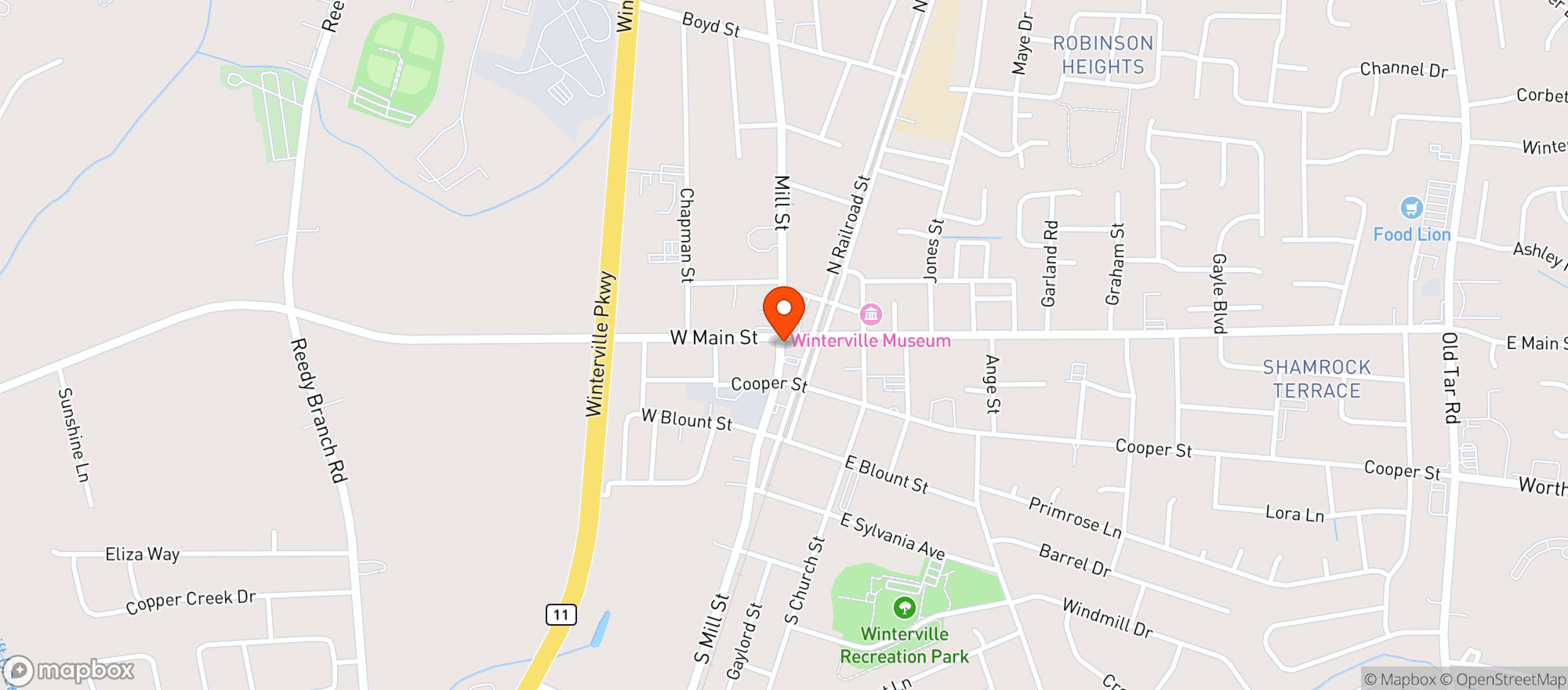 Map showing Main & Mill