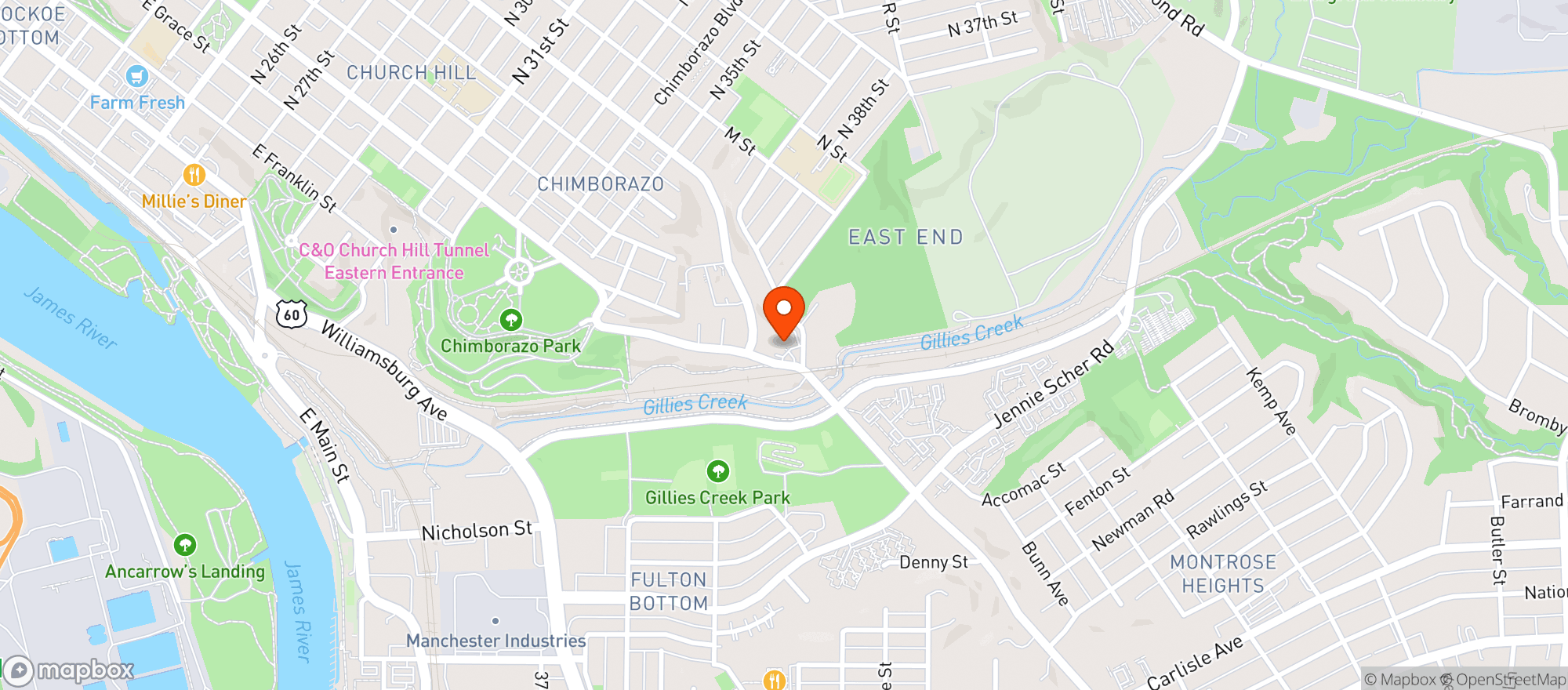 Map showing Quick Stop Food Mart