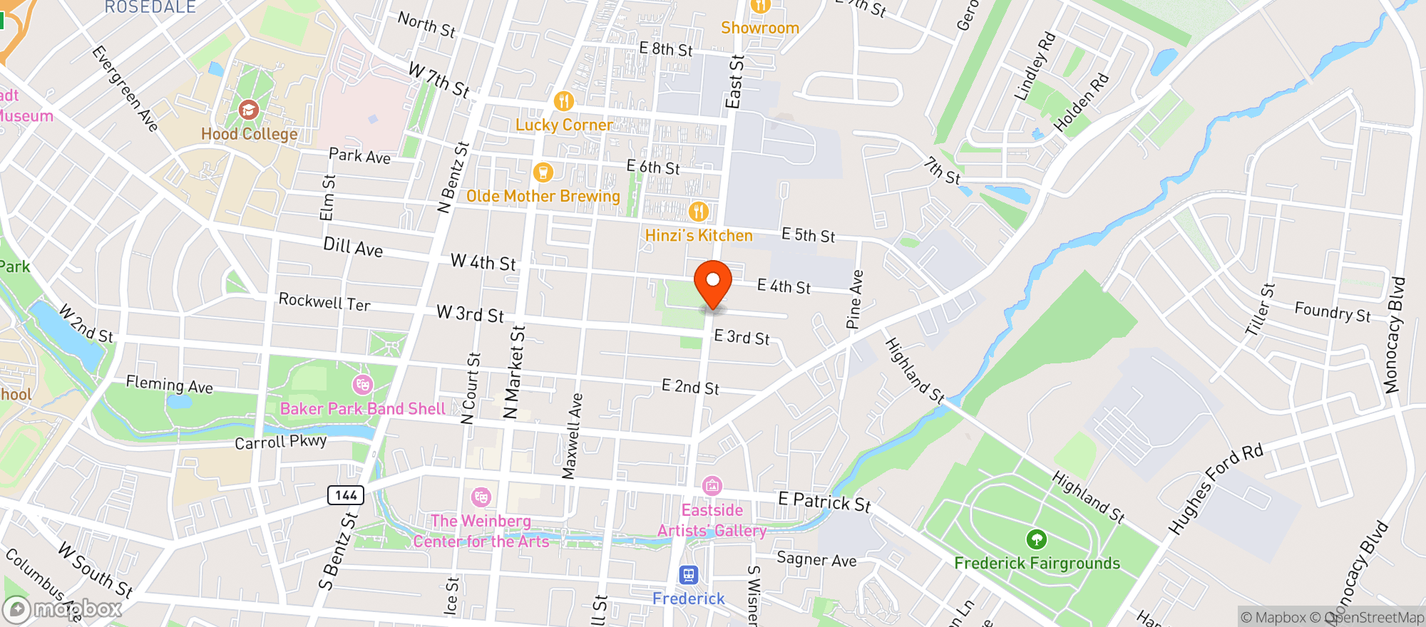 Map showing Frederick Ice House