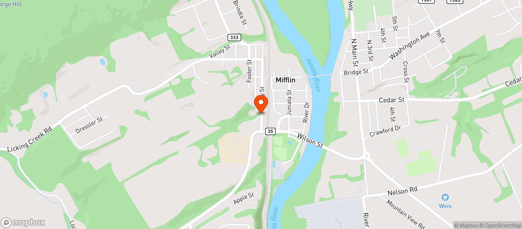 Map showing Mifflin Hill Beverage