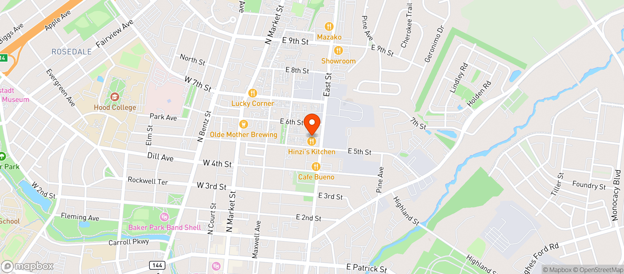 Map showing Eastside Liquors