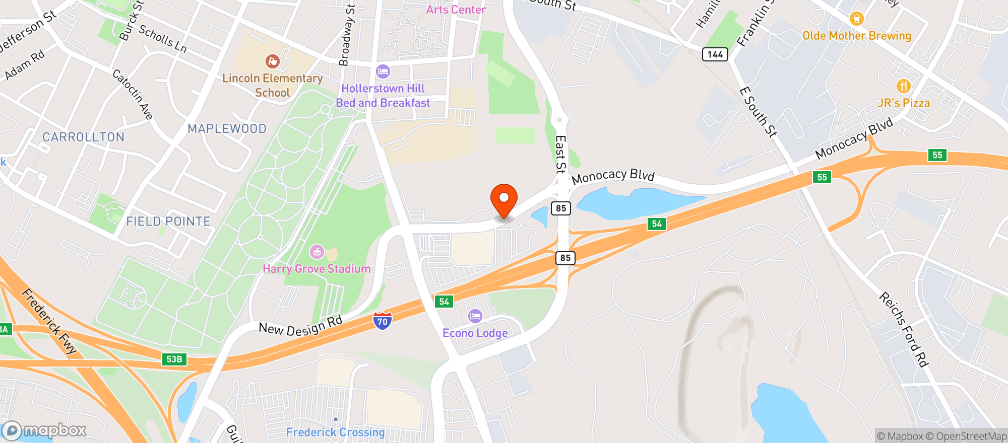 Map showing Frederick Wine House