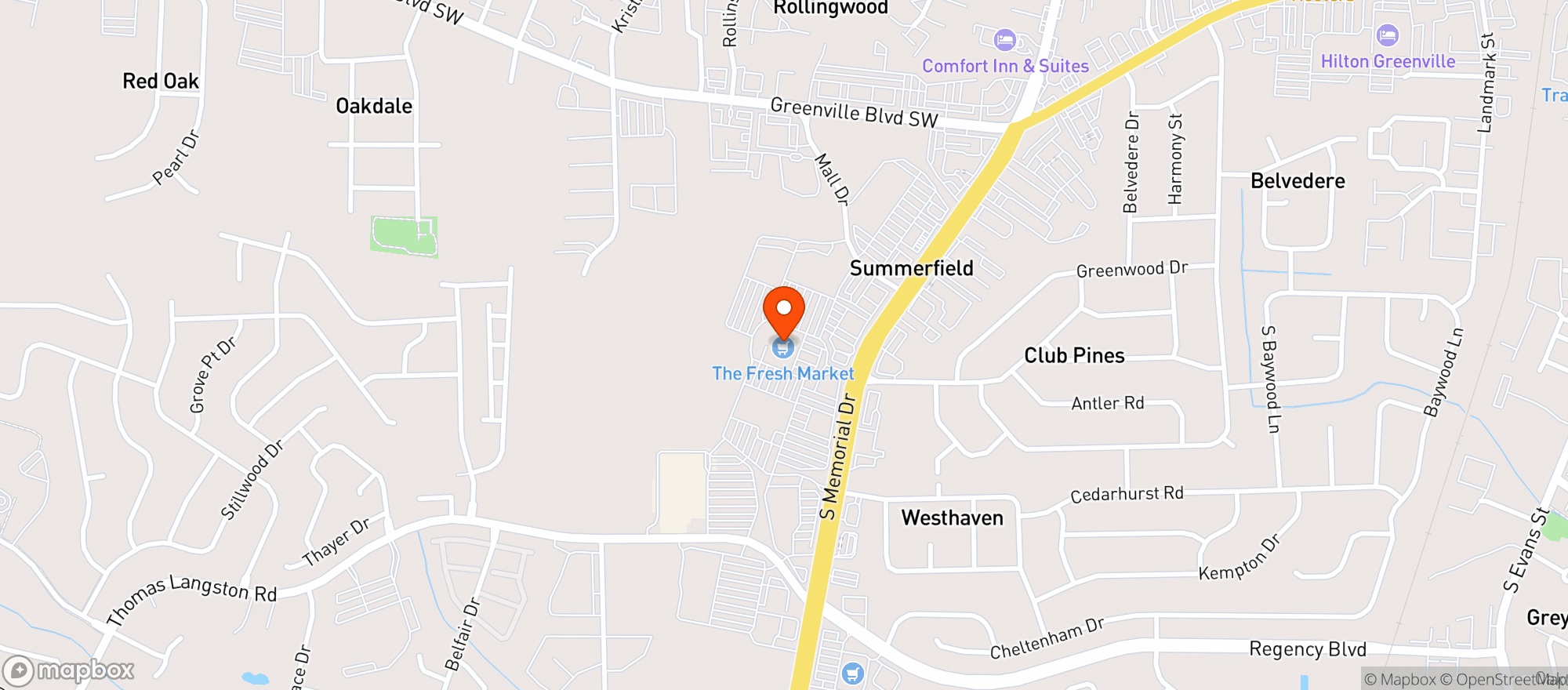 Map showing Fresh Market