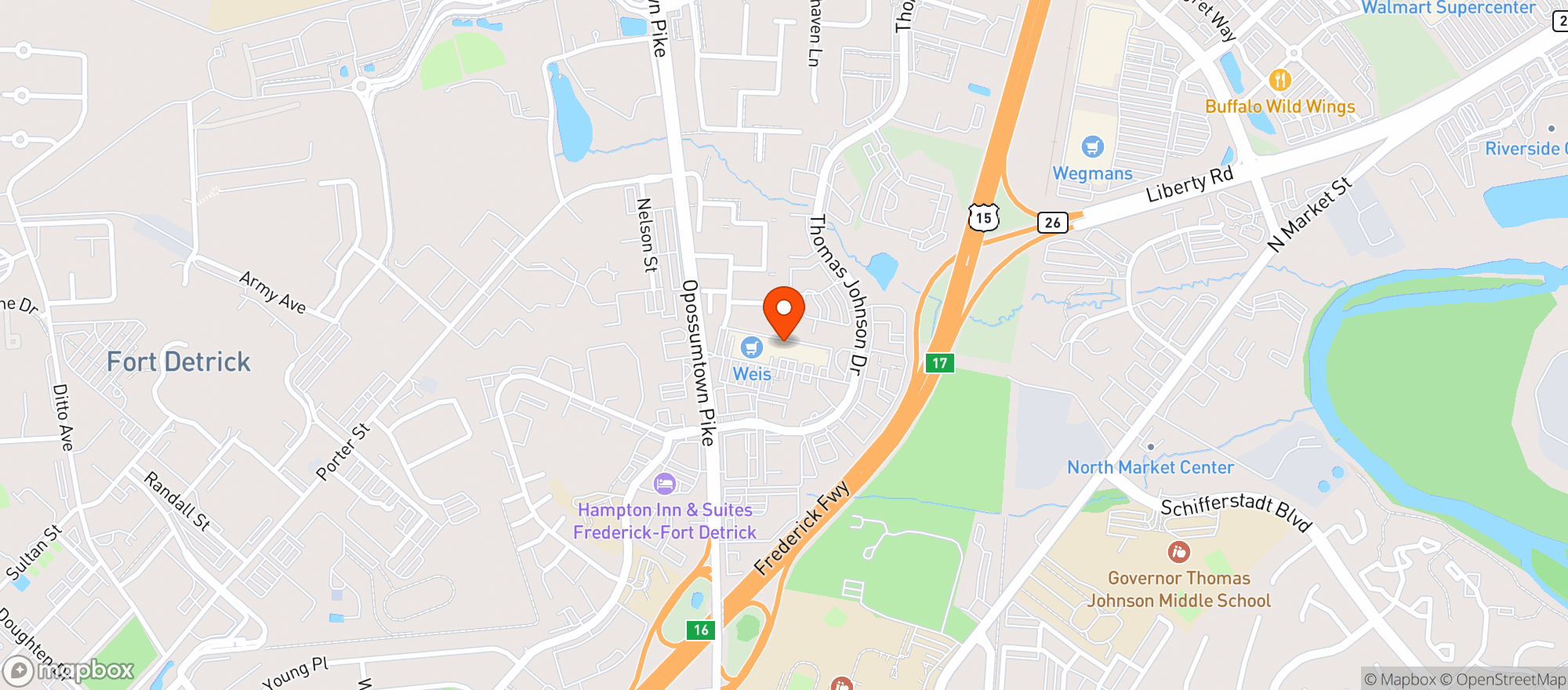 Map showing Amber Meadows Liquors