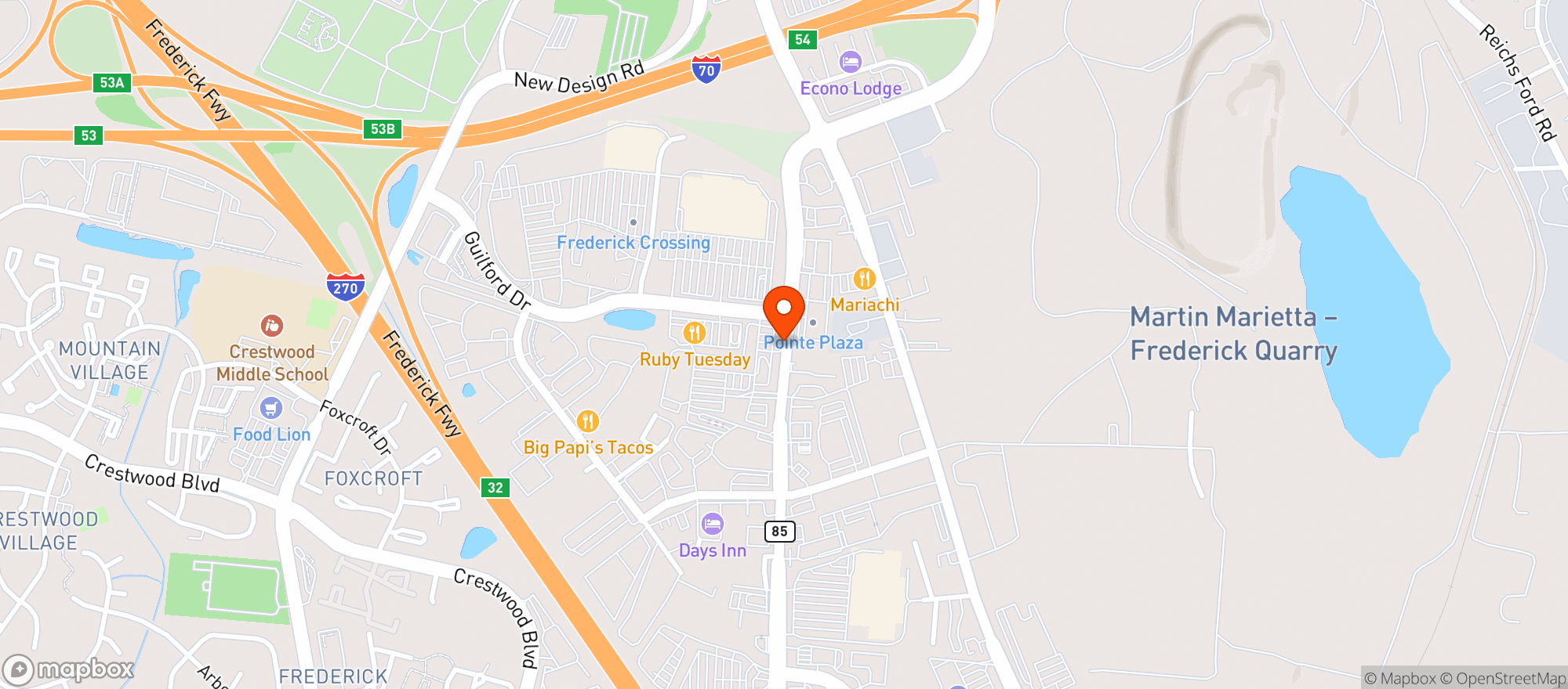 Map showing Old Dominion Grill & Sushi