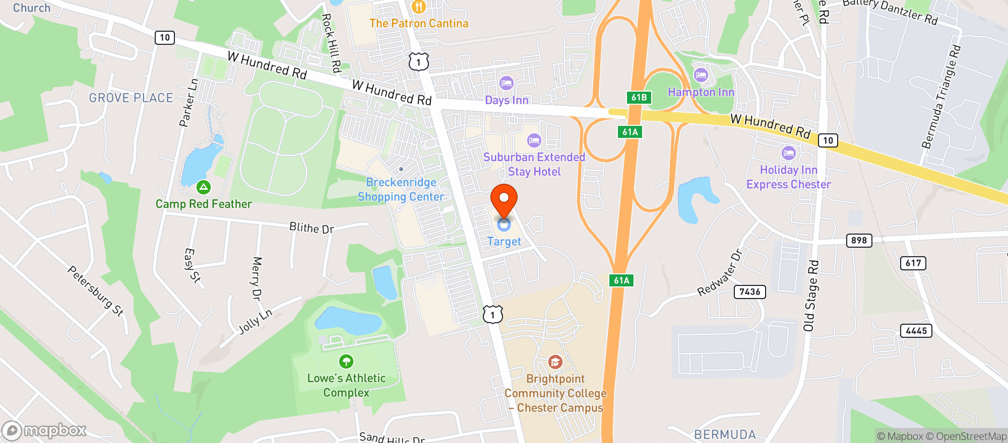 Map showing Target - Chester