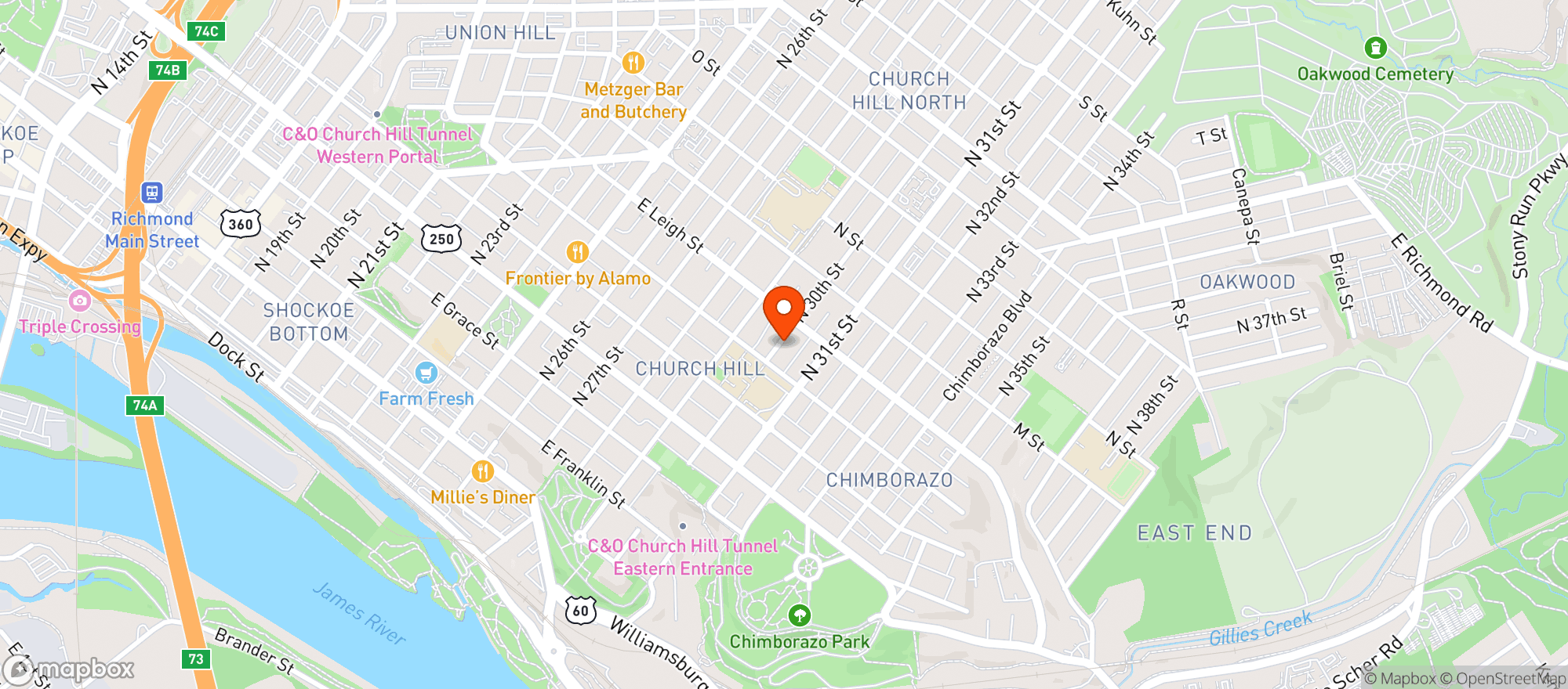 Map showing Clay Street Market