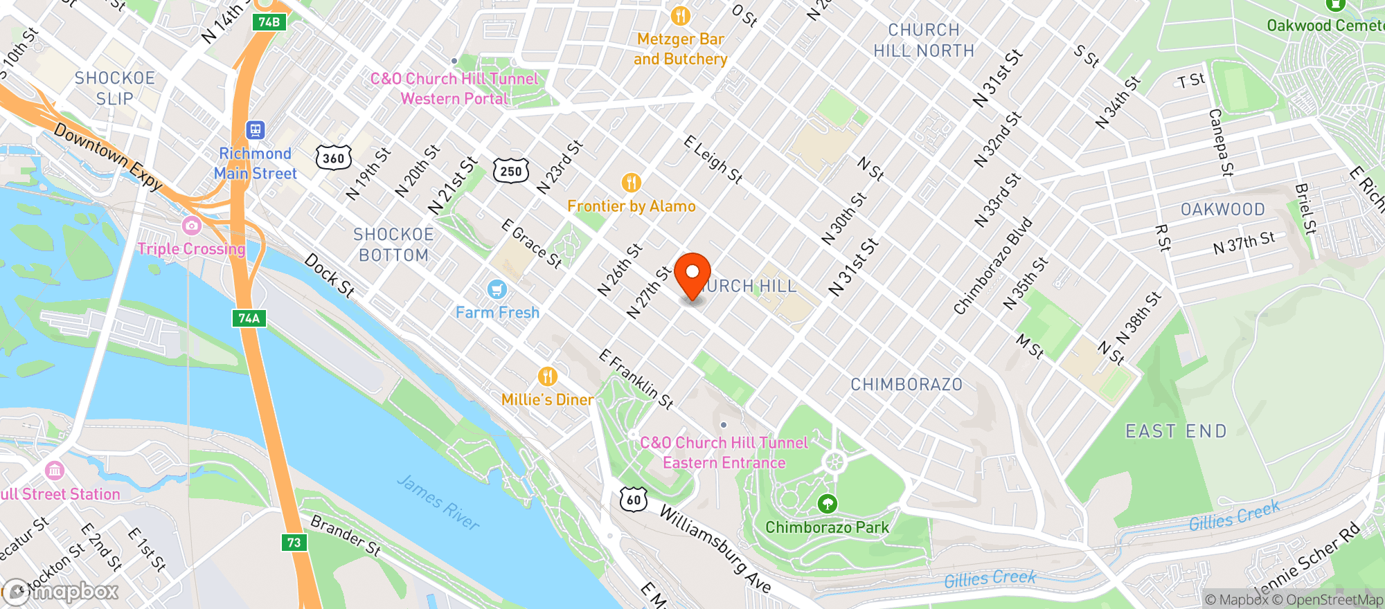 Map showing Hill Cafe