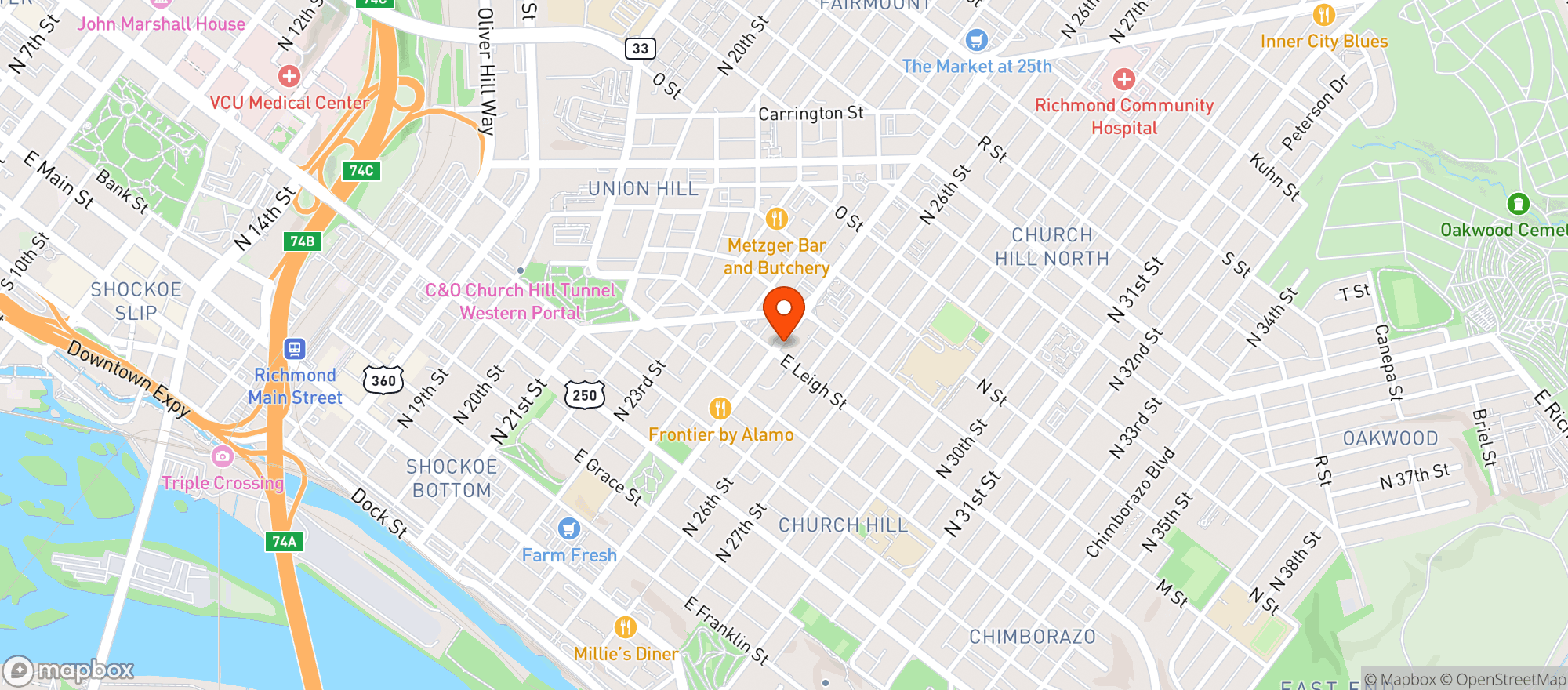 Map showing Roosevelt
