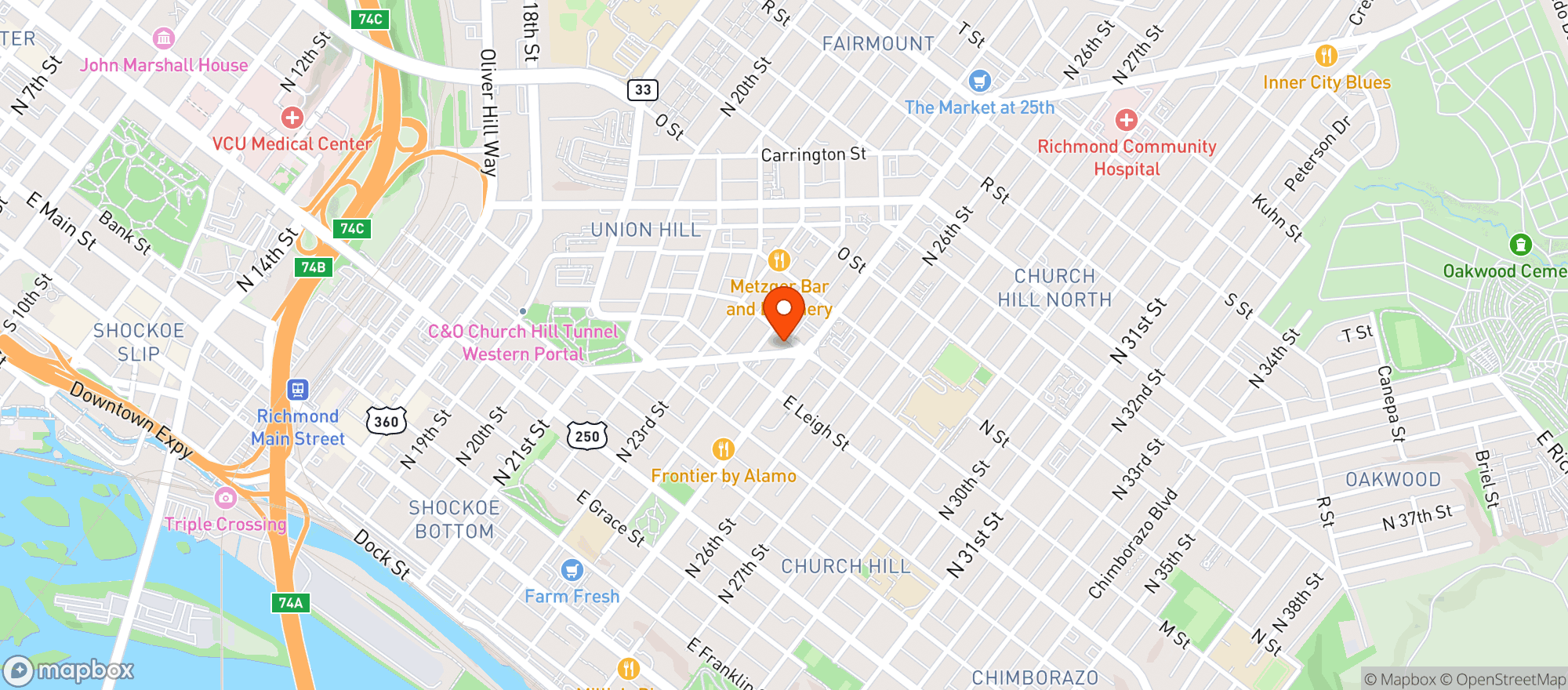 Map showing The Emerald Lounge