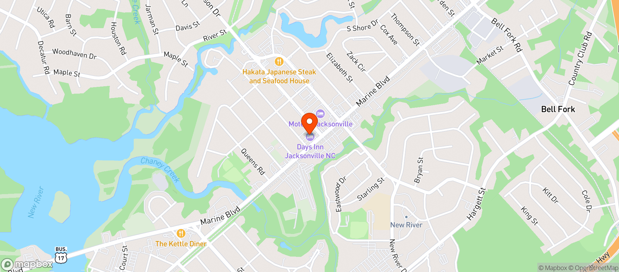 Map showing El Cerro Grande - Jacksonville