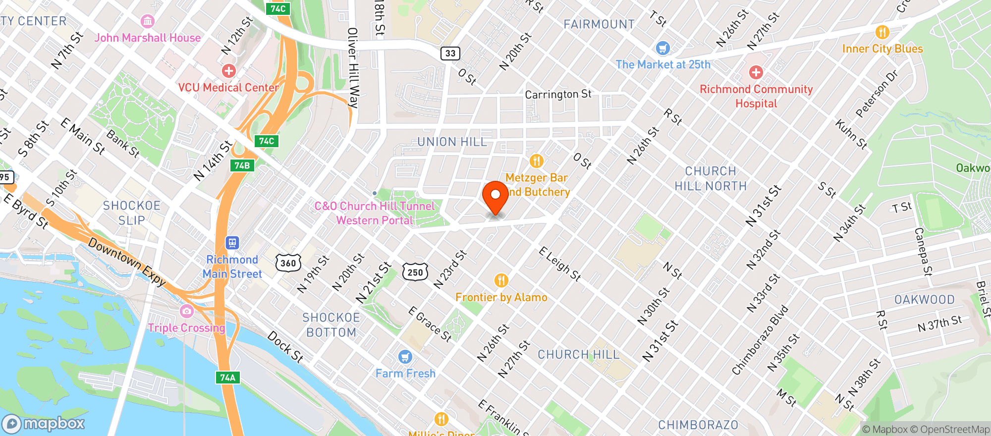 Map showing Union Market