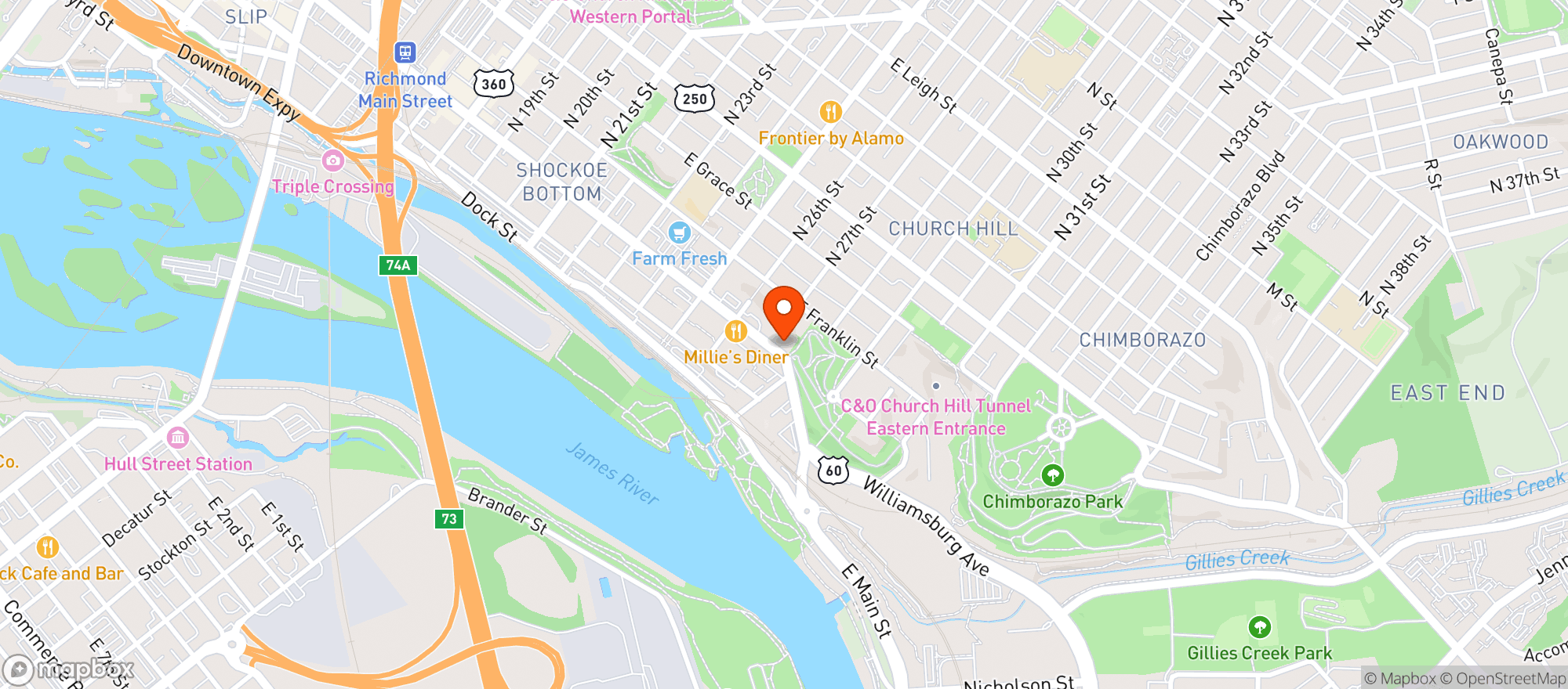 Map showing Poes Pub