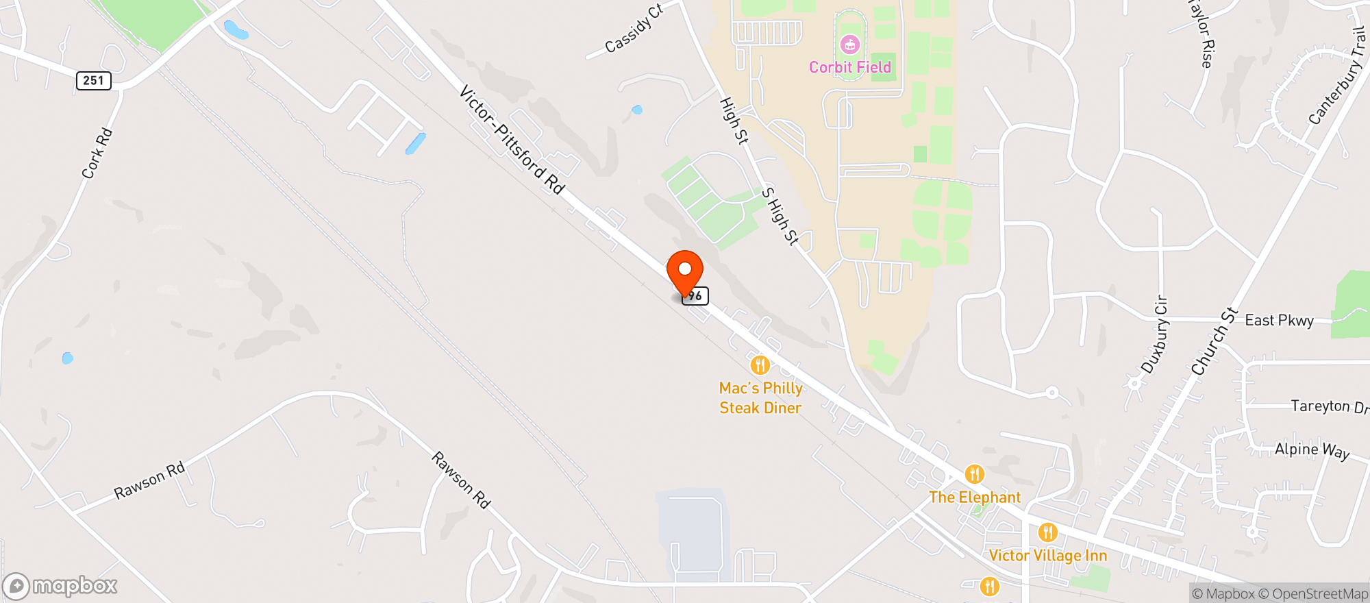 Map showing Hoffends Discount Liquor & Wine
