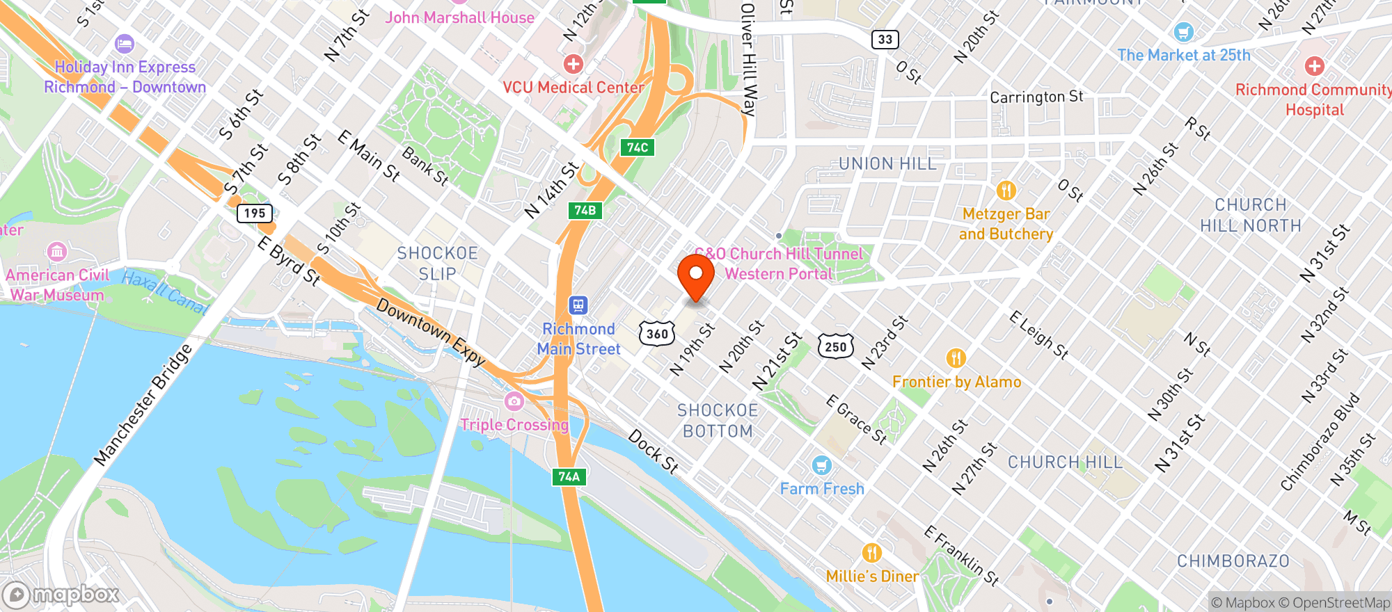 Map showing Ironclad Coffee Roasters