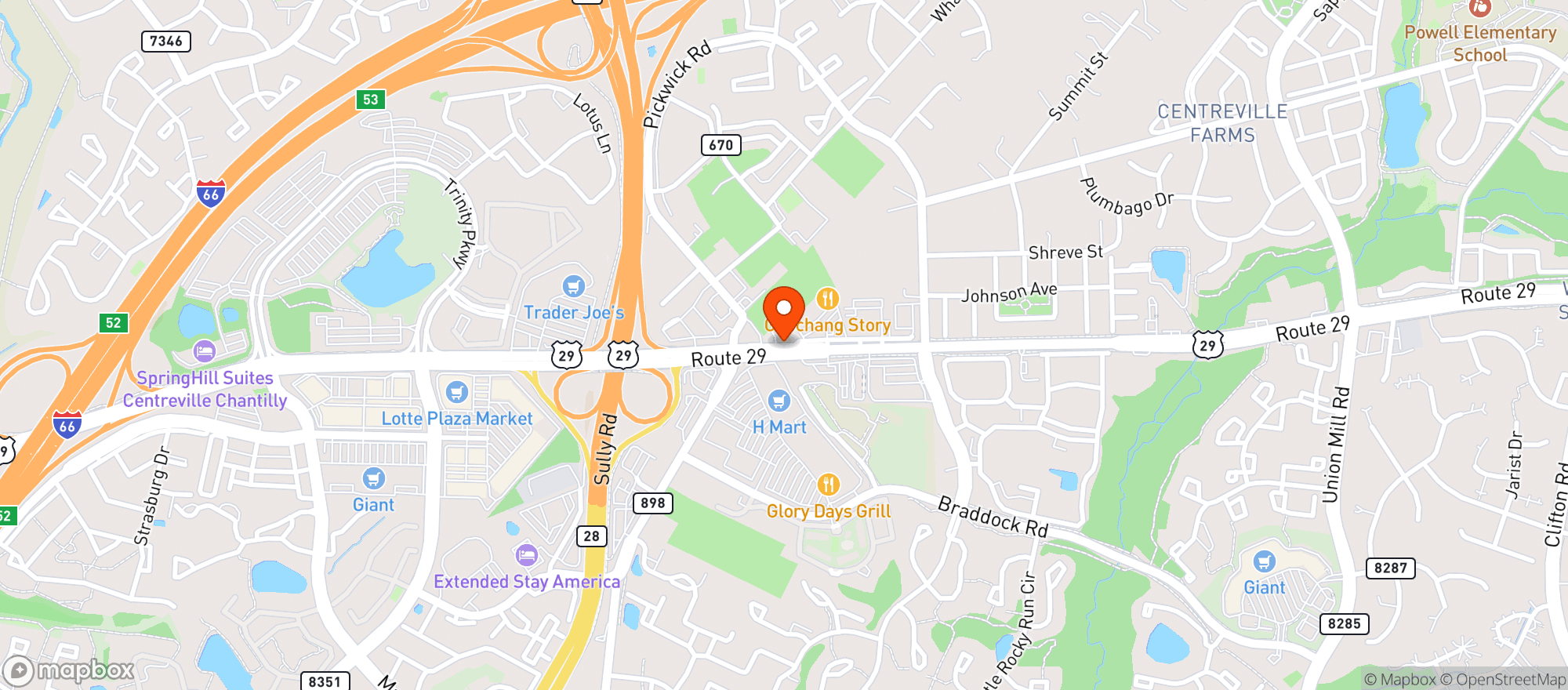 Map showing Lucky Strike