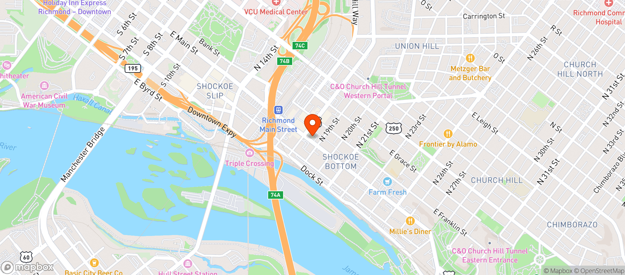 Map showing Oak & Apple