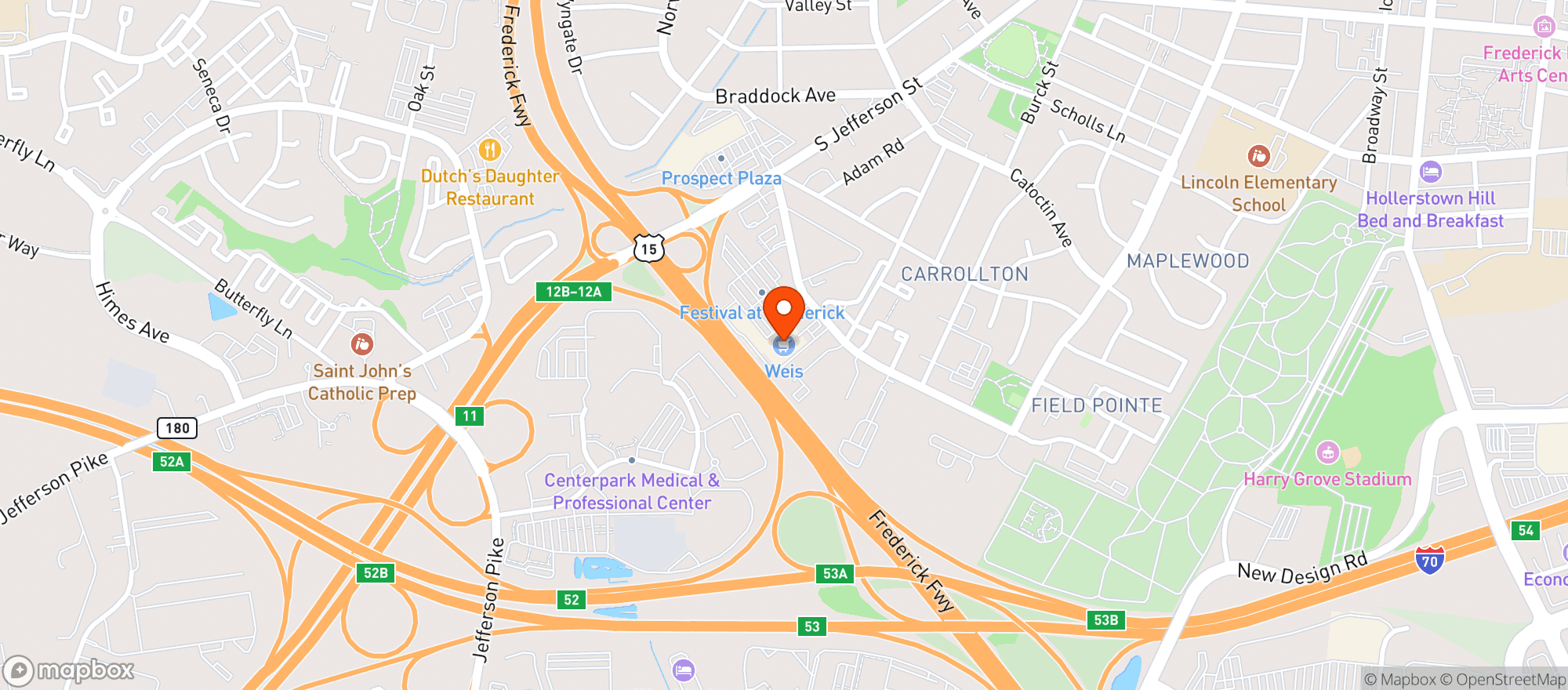 Map showing Weis Markets #60