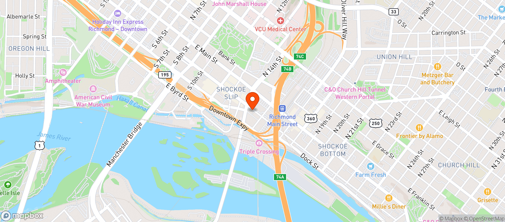 Map showing Hard Shell