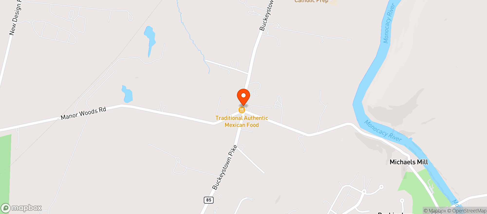 Map showing BUCKEYSTOWN MART