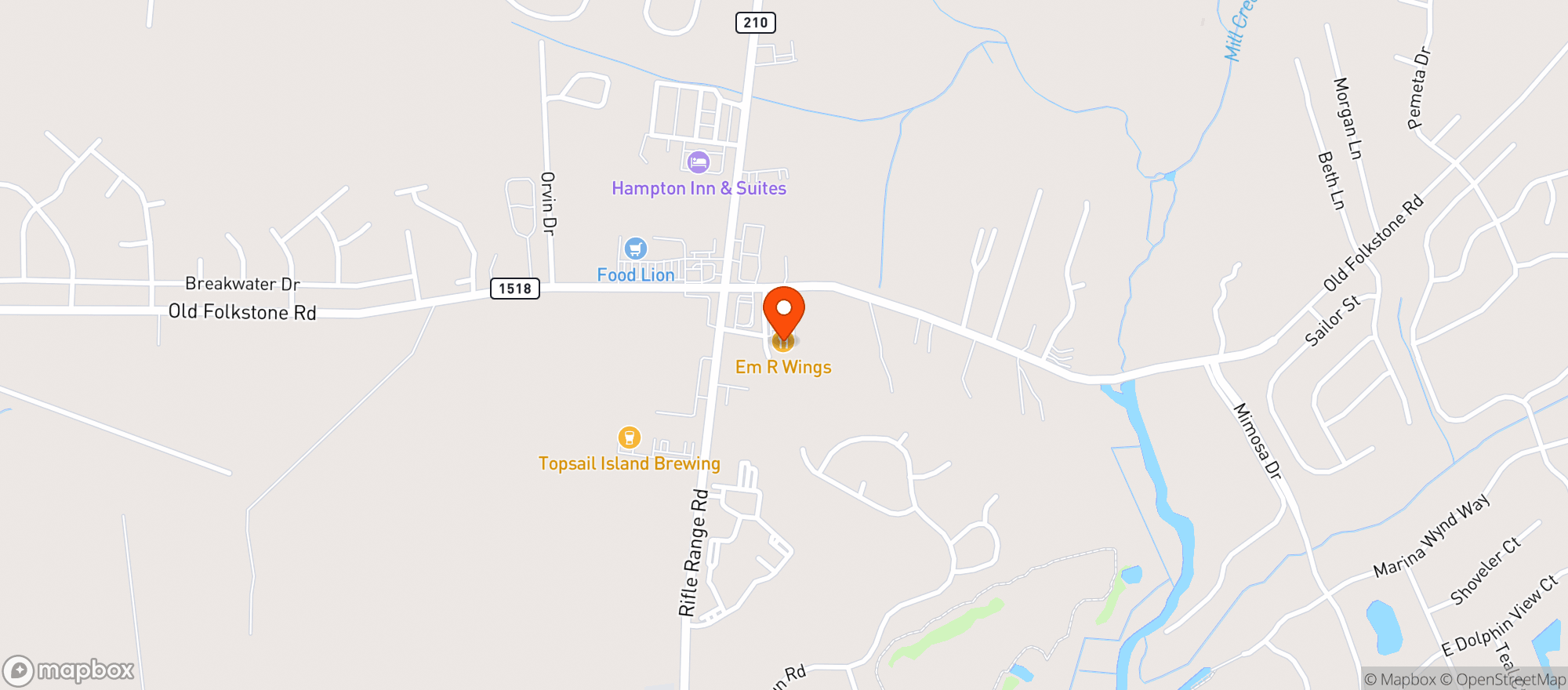 Map showing Voodoo Brewing Co.