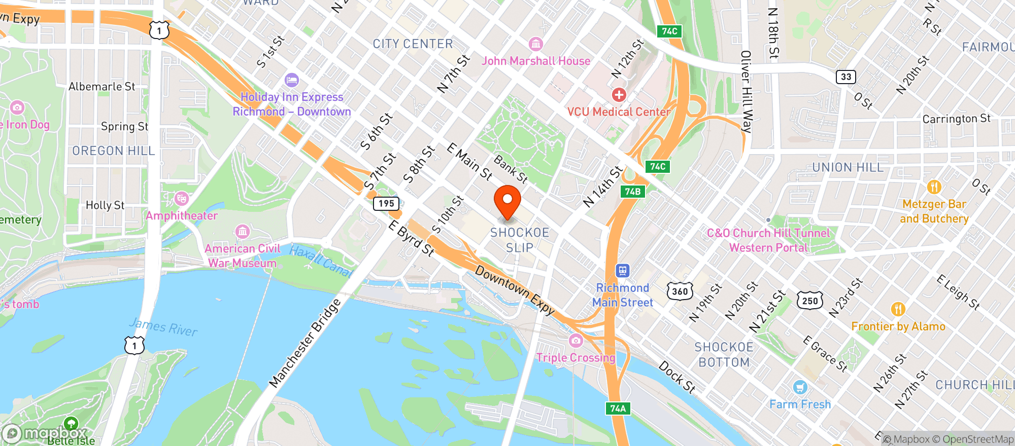 Map showing Chefs Kitchen