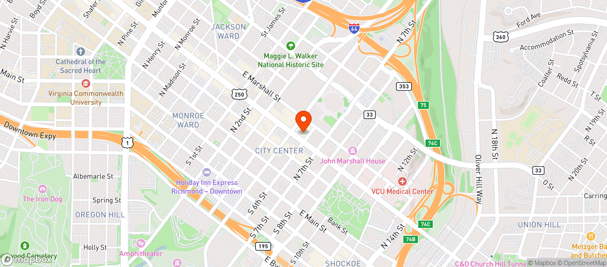 Map showing Fall Line Kitchen & Bar
