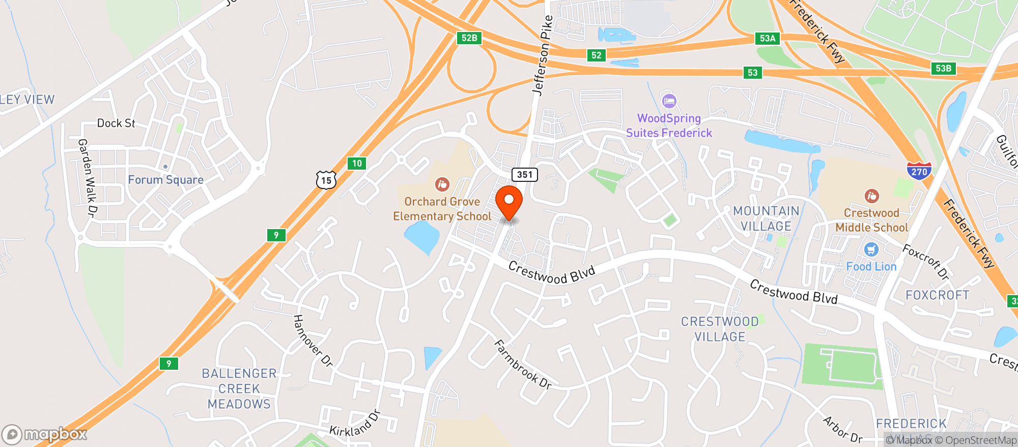 Map showing Ballenger Beer & Spirits
