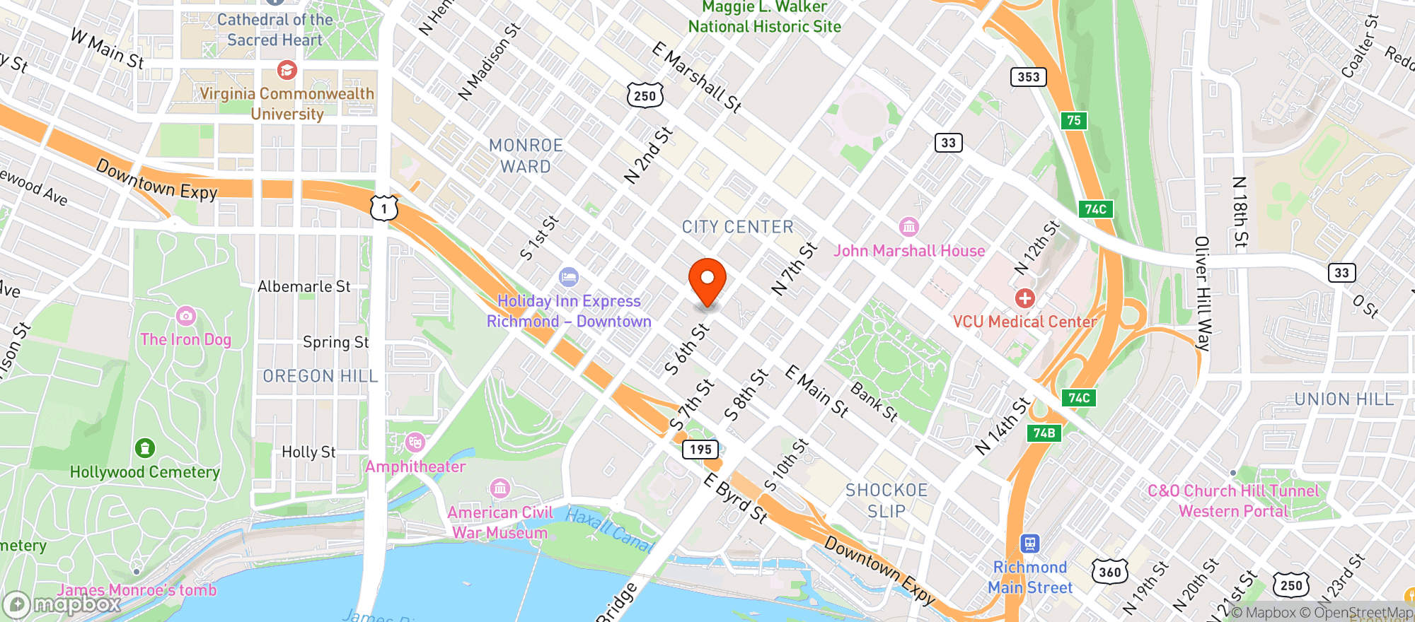 Map showing Chicanos Cocina Bar & Grill