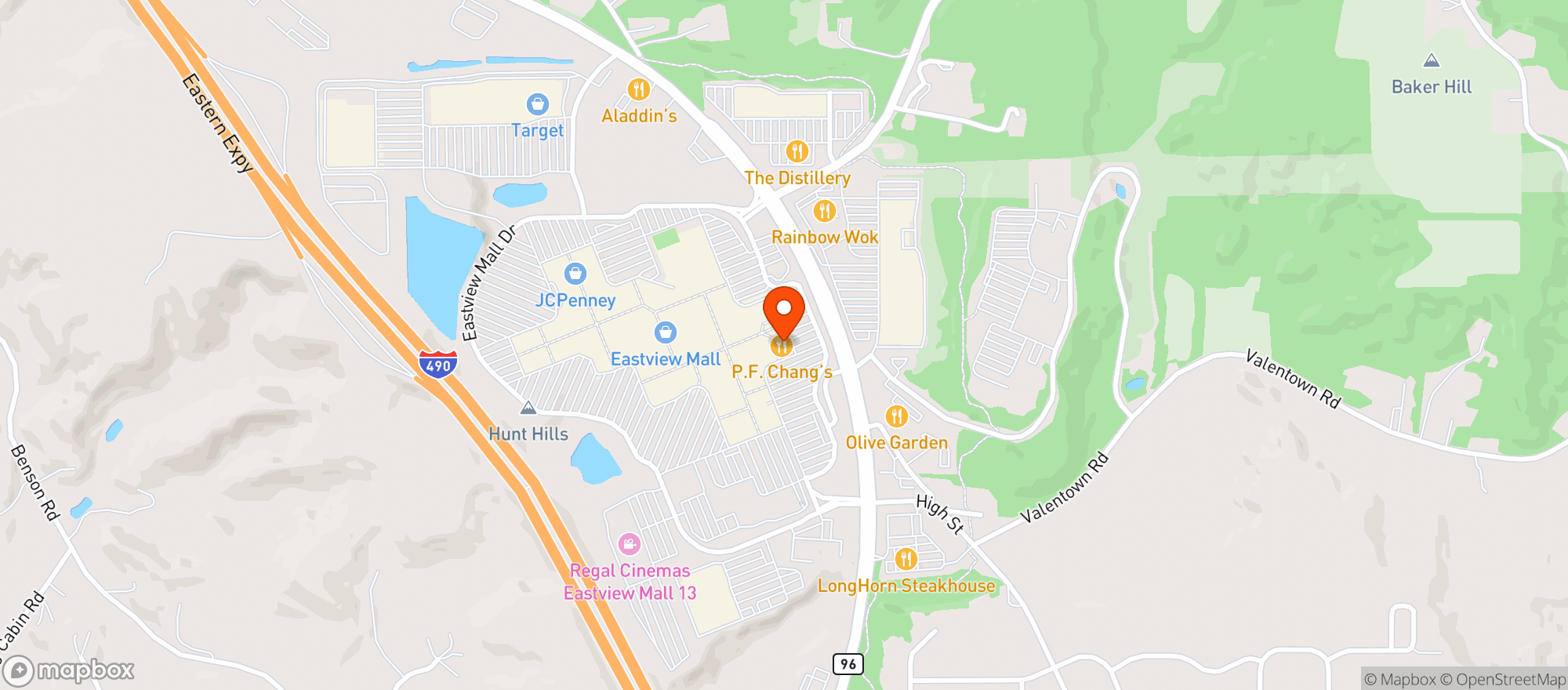Map showing P F Changs China Bistro #9946