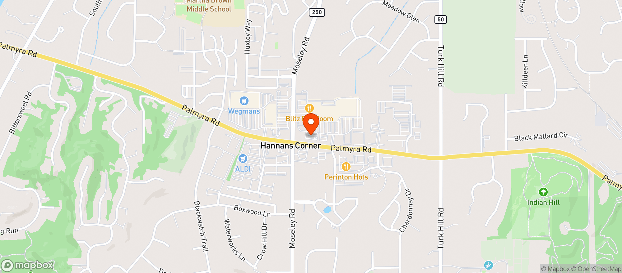 Map showing Bocaccinis Italian Bistro