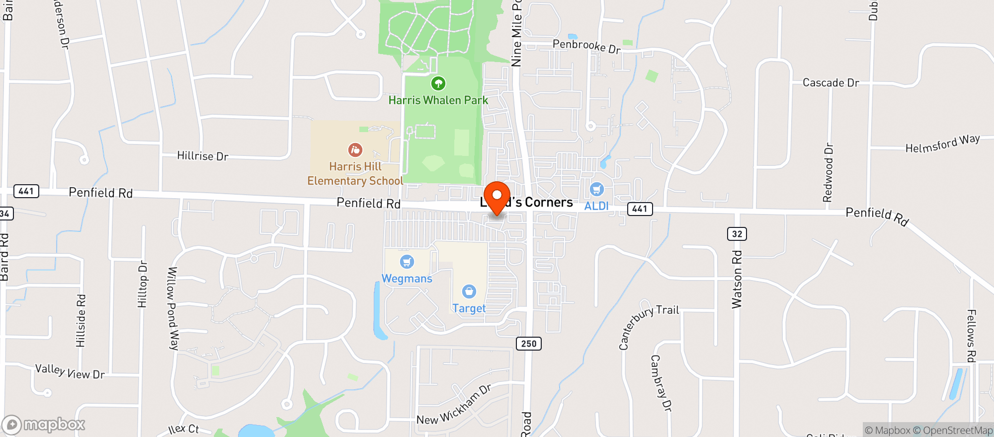 Map showing #63 Wegmans Penfield