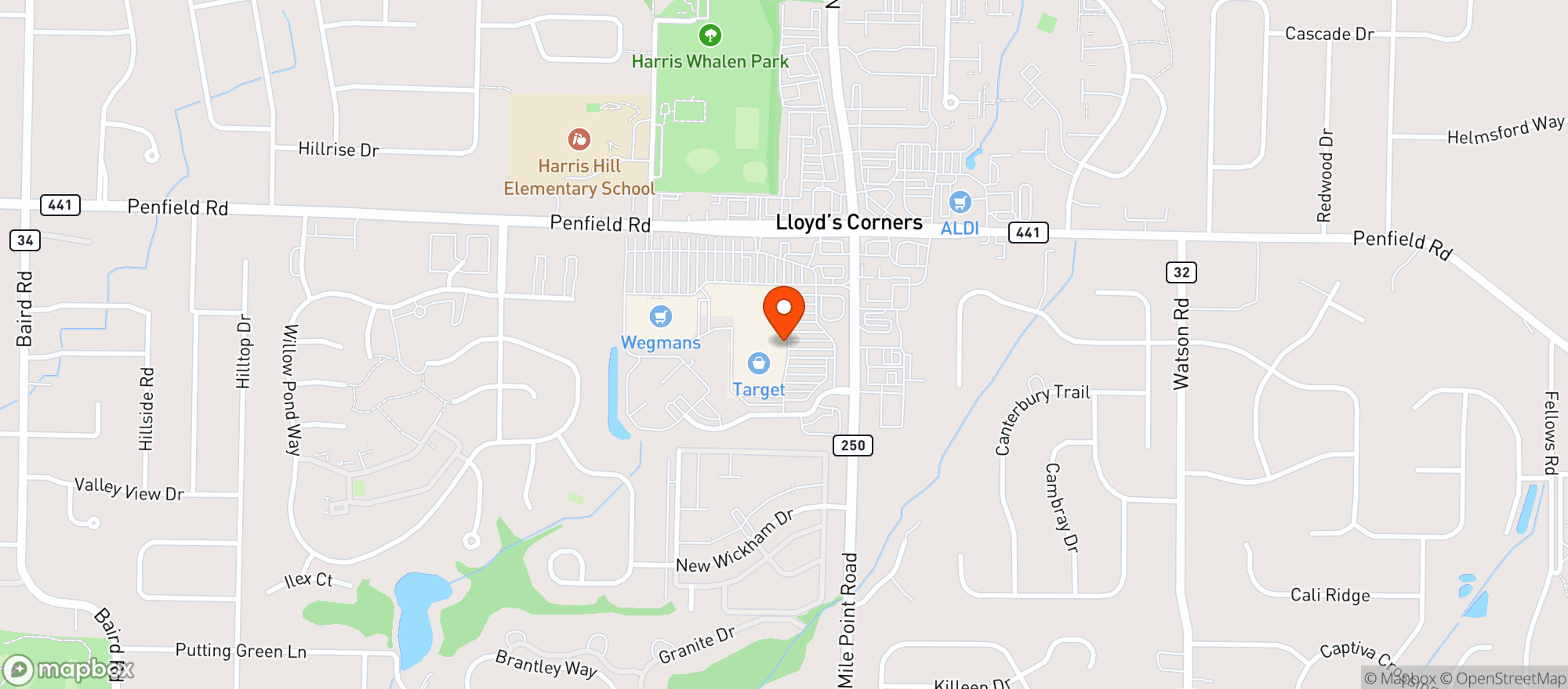 Map showing WEGMANS