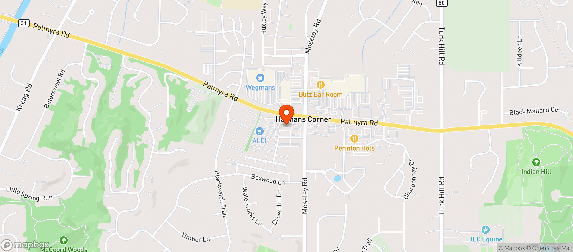 Map showing Aldi