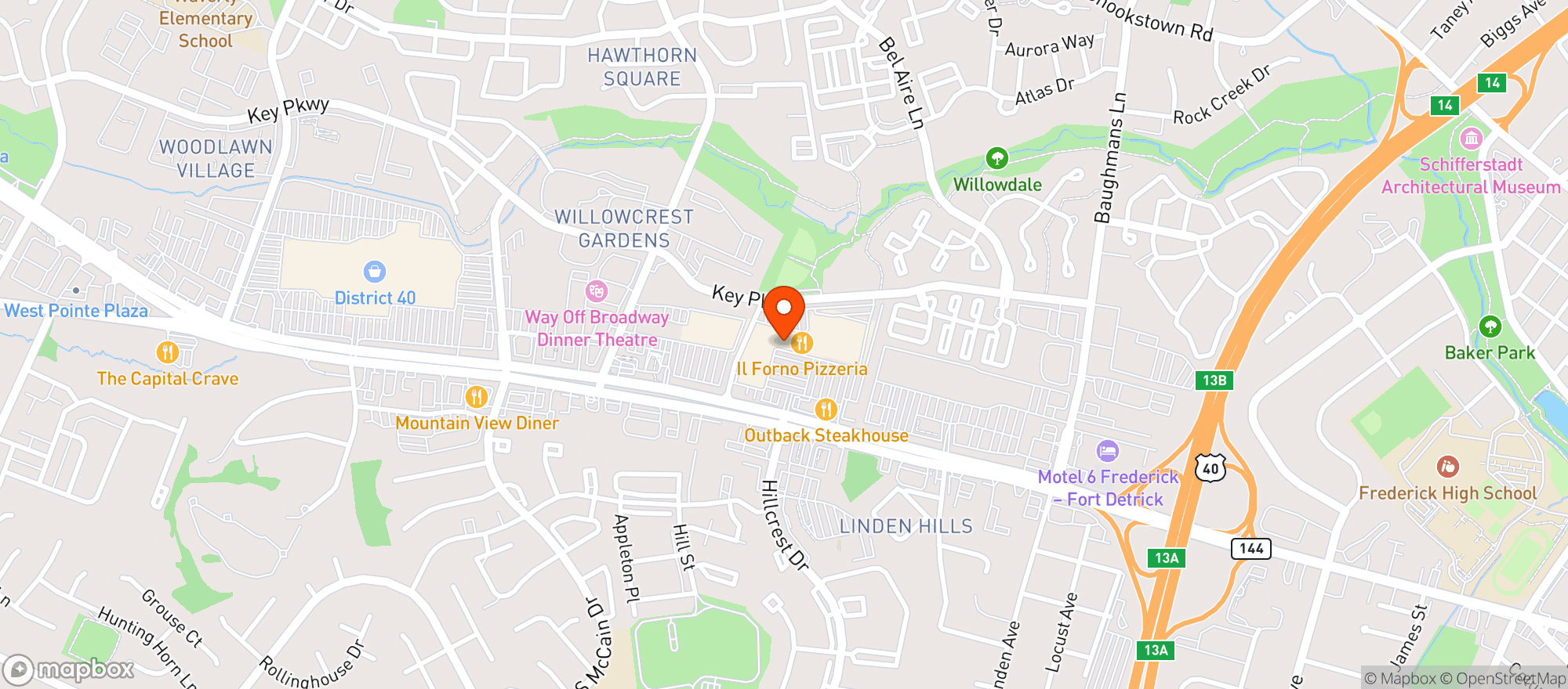 Map showing Westridge Liquors