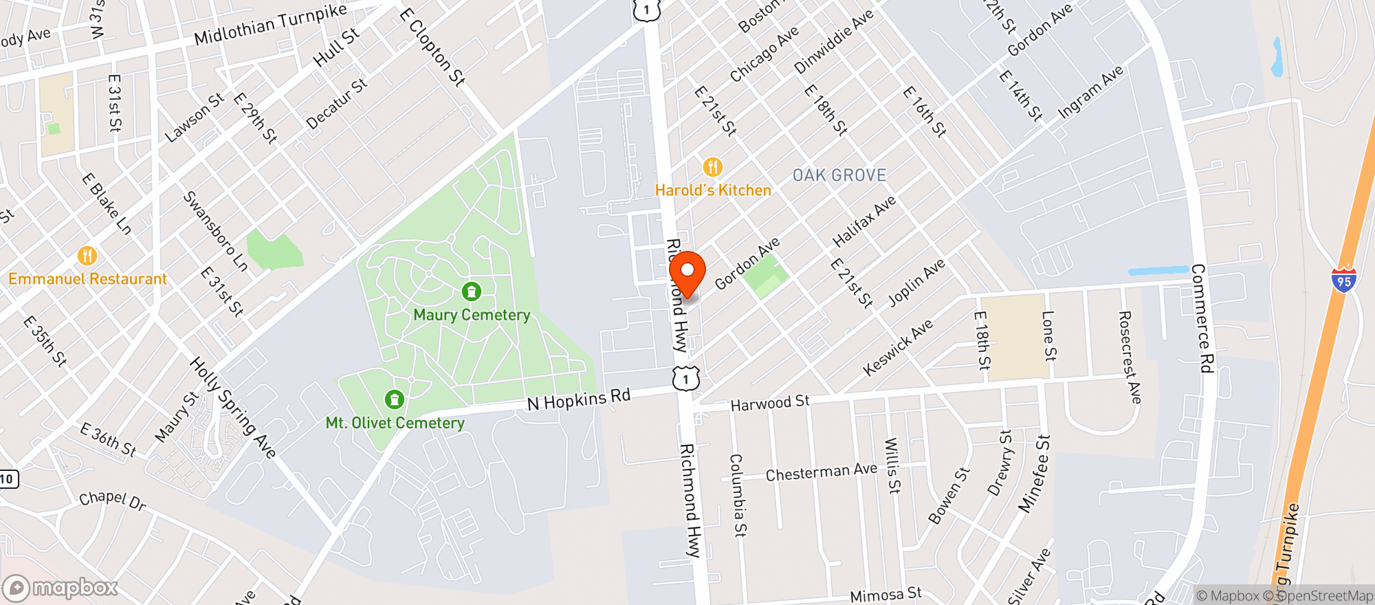 Map showing Tortilleria La Duena