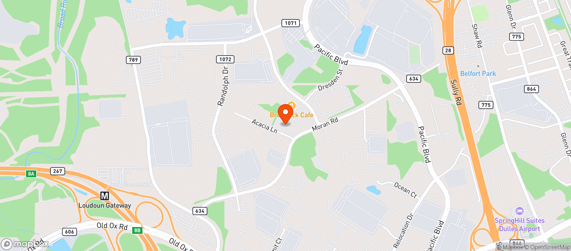 Map showing Fords Wicked Catering