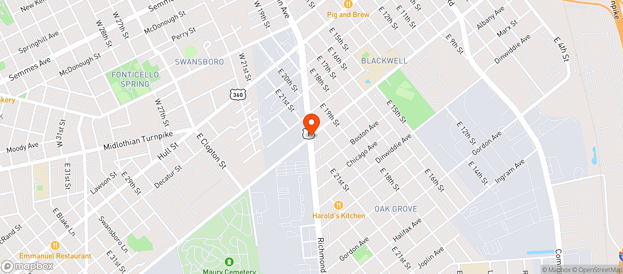 Map showing 301 Express