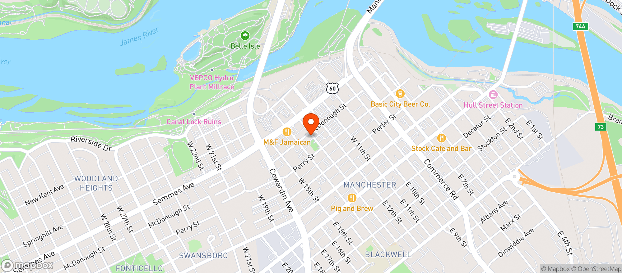 Map showing Mcdonough Market