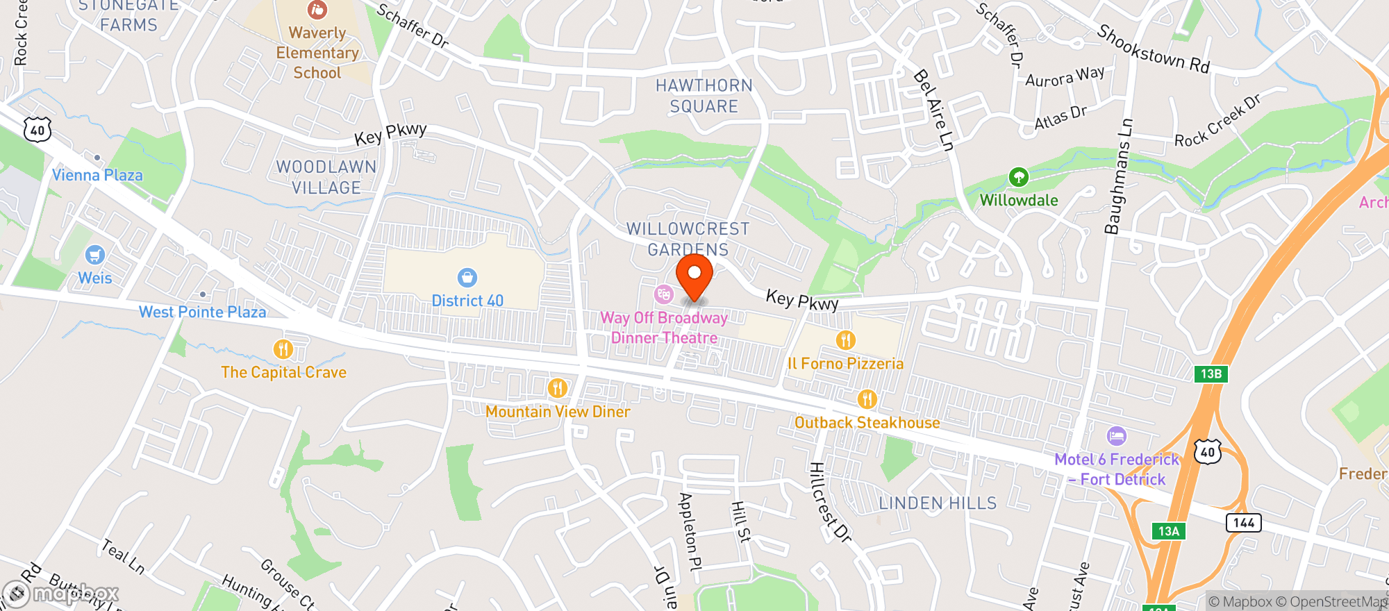Map showing Lallos Pizza
