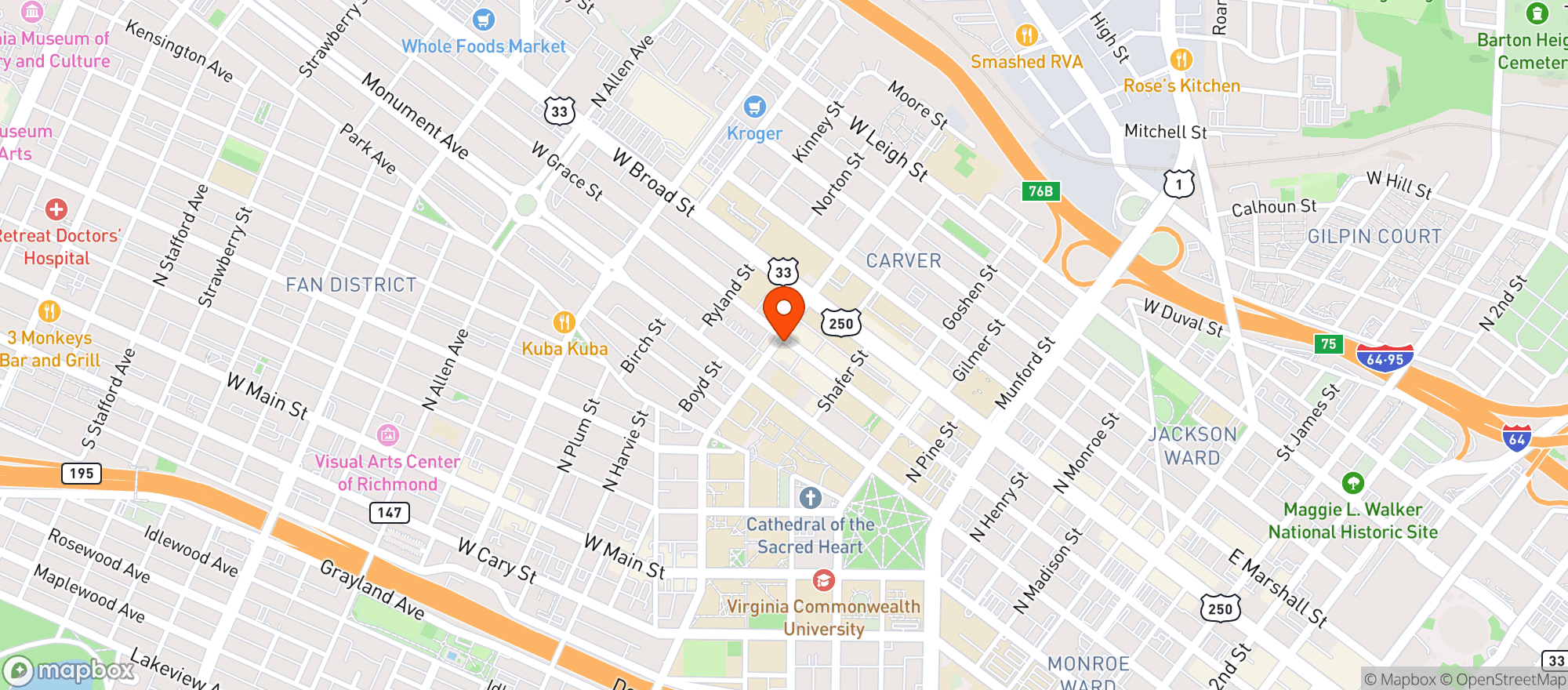 Map showing STUDENT CORNER STORE