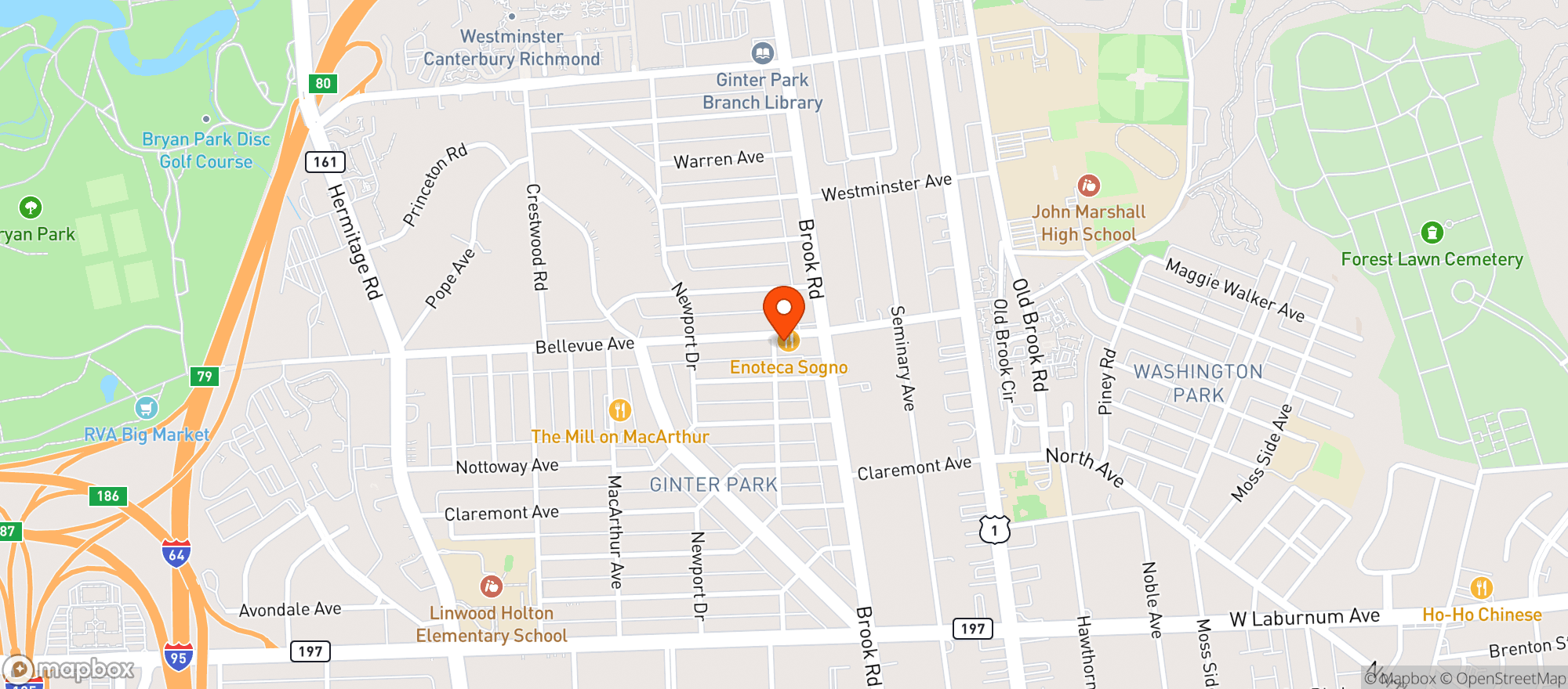Map showing Little House Green Grocery