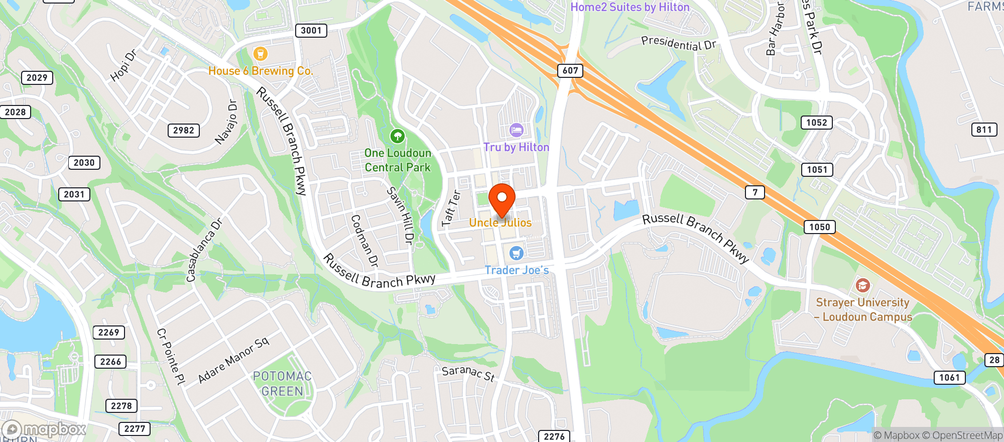 Map showing Ted's Bulletin - One Loudoun
