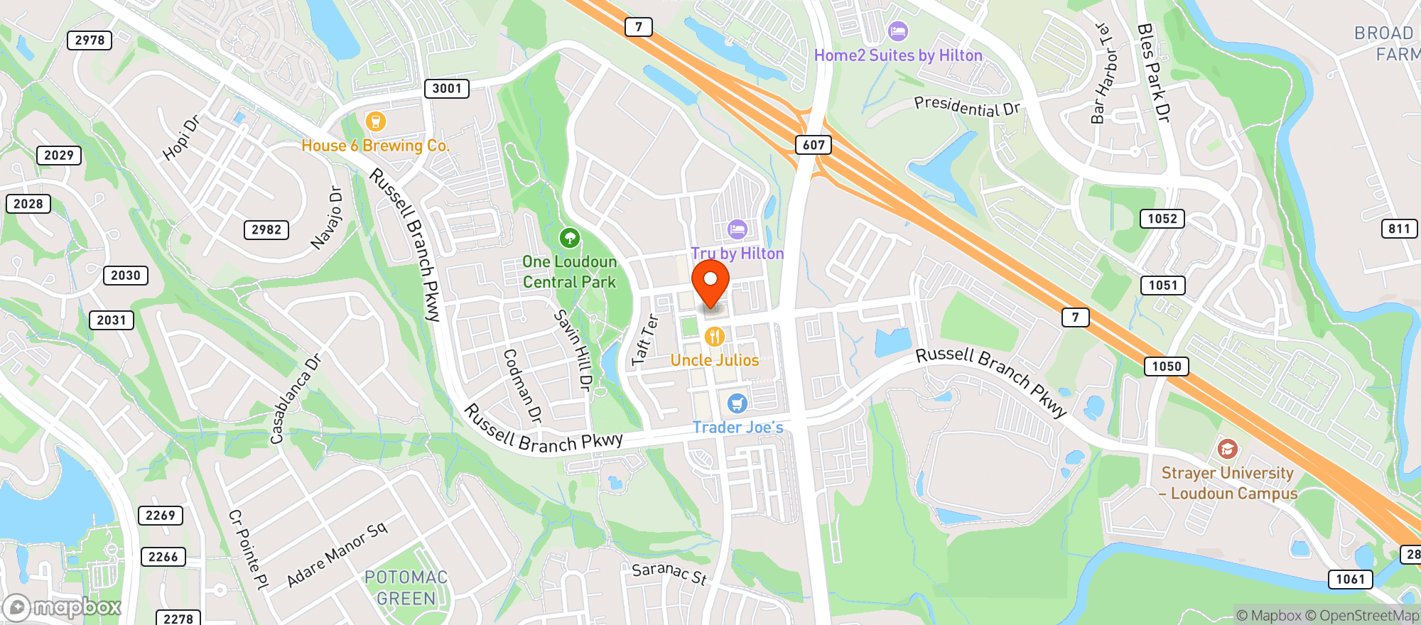 Map showing City Tap Loudoun