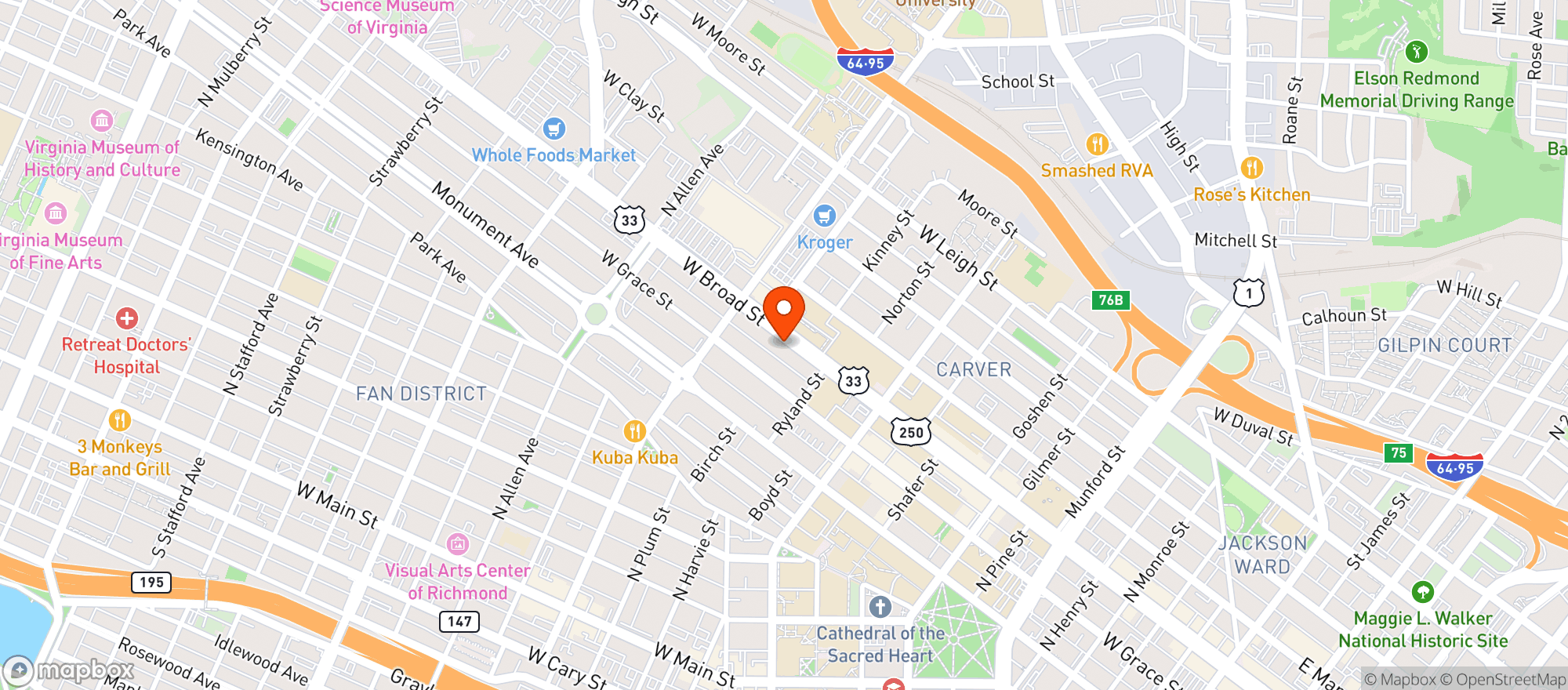 Map showing Capitol Smoke