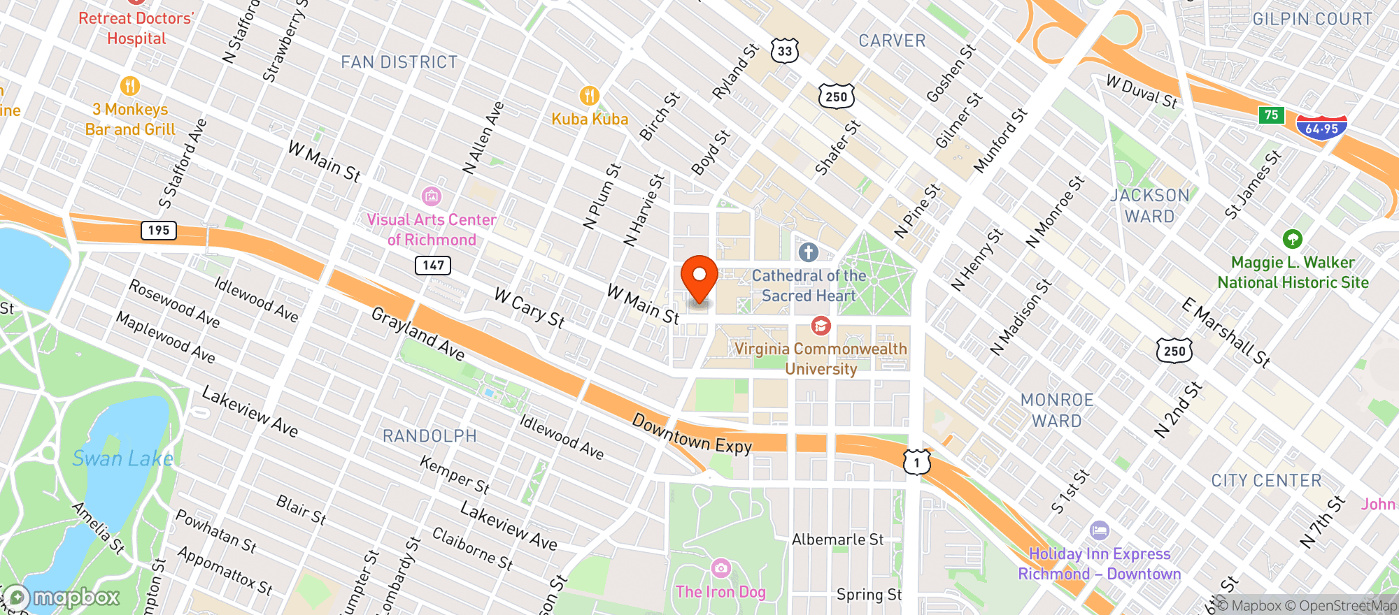 Map showing Get Tight Lounge