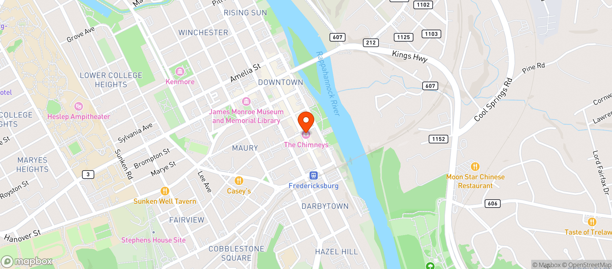 Map showing Billikens Smokehouse